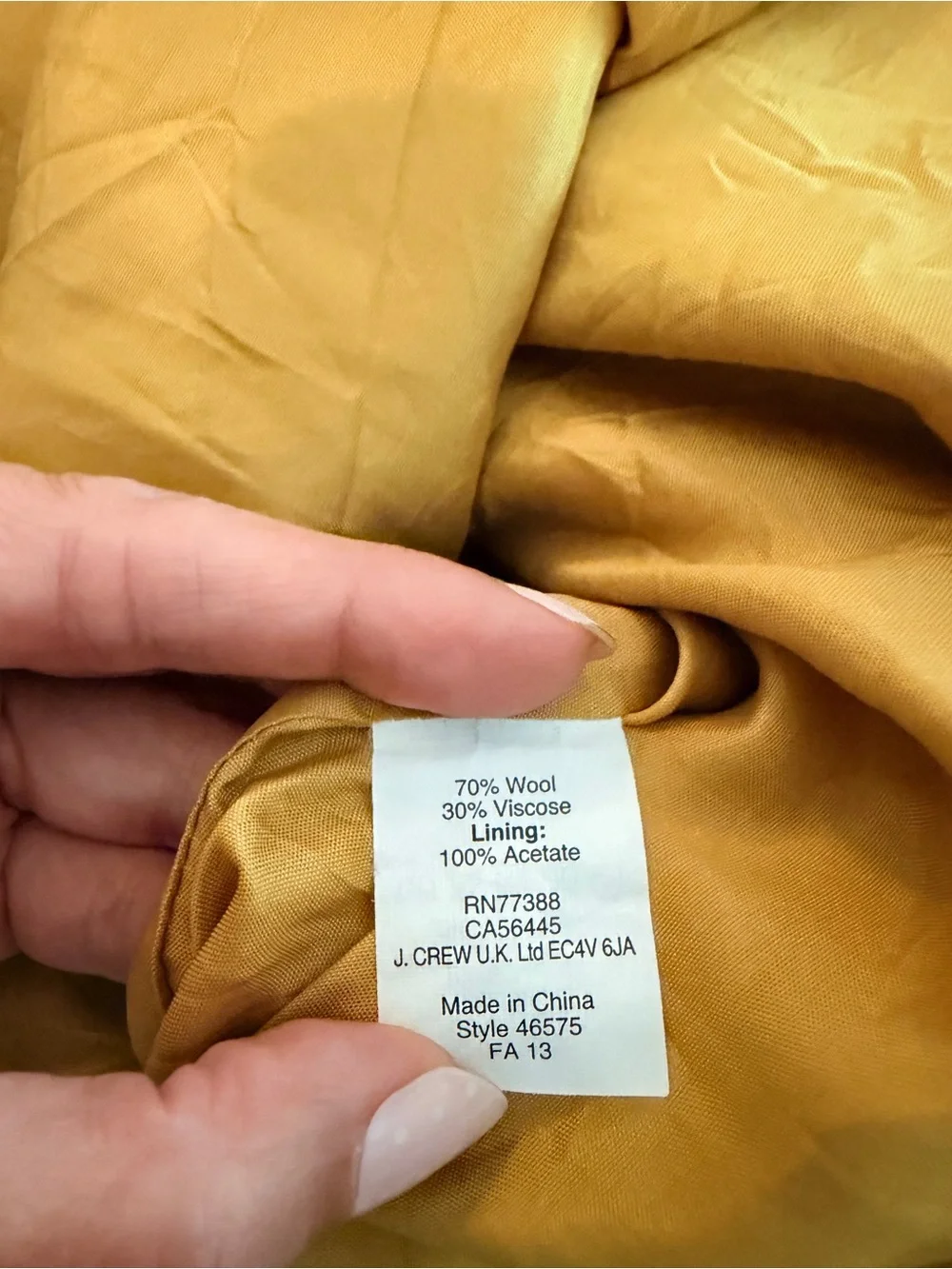 Yellow Women's Straight Wool Skirt